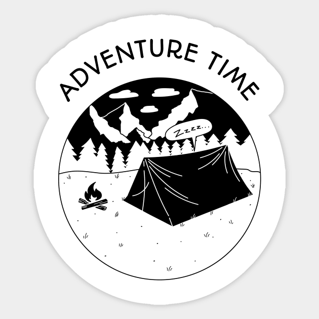 Adventure Time Camping Sticker by TomiTee